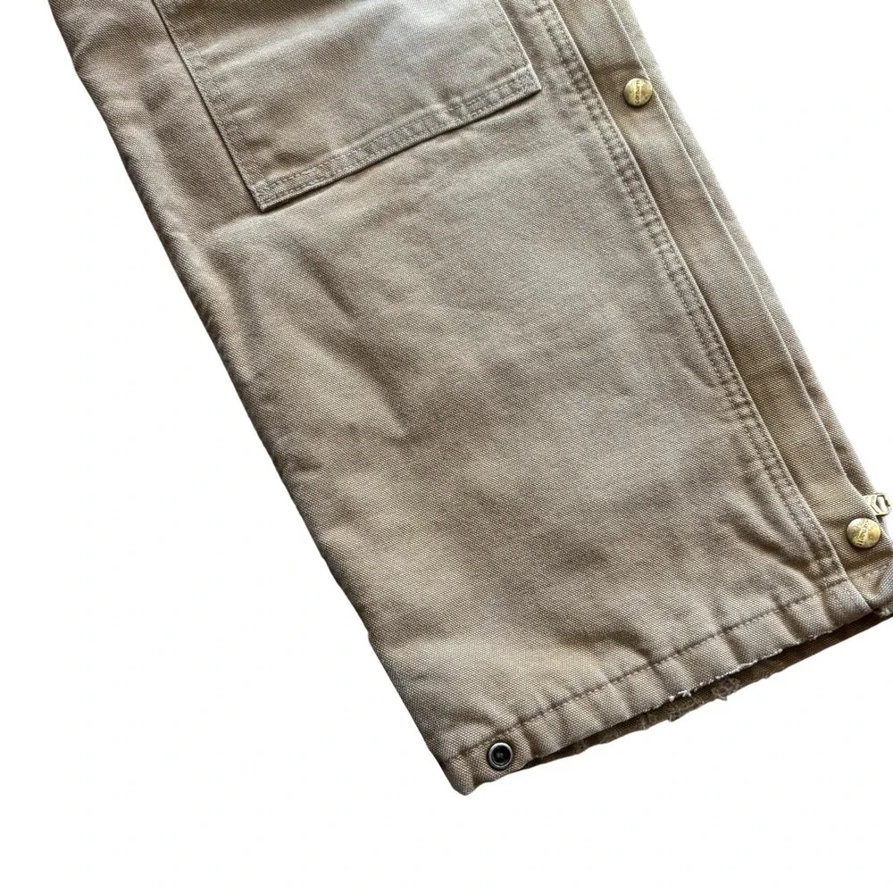 Carhartt Bib Overalls Mens 32x32 Brown R38 Duck Insulated Quilt Lined Workwear